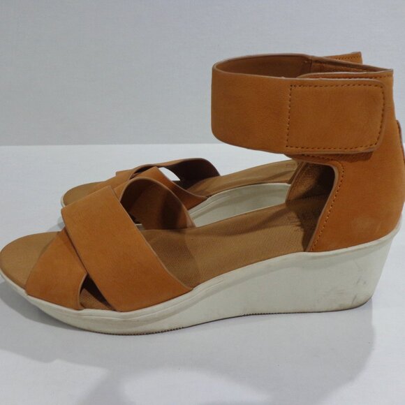 Naturalizer Women's Riviera Tan Leather Wedge Sandals Shoes Size 9.5 M - Picture 2 of 8